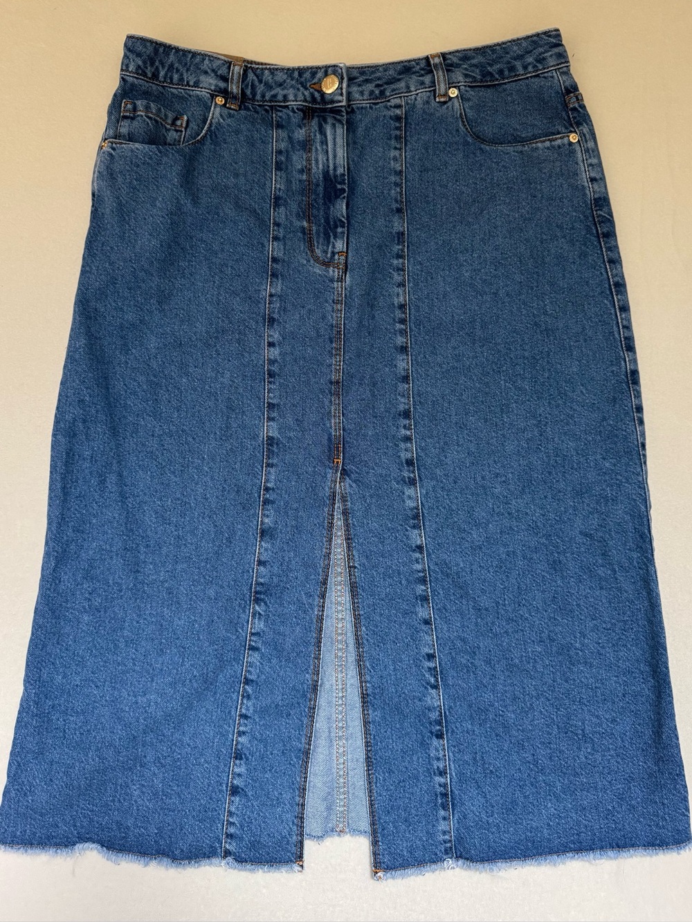 FARM Rio Denim Midi Skirt Re-Farm • Nordstrom $230 • Size 33 (14)